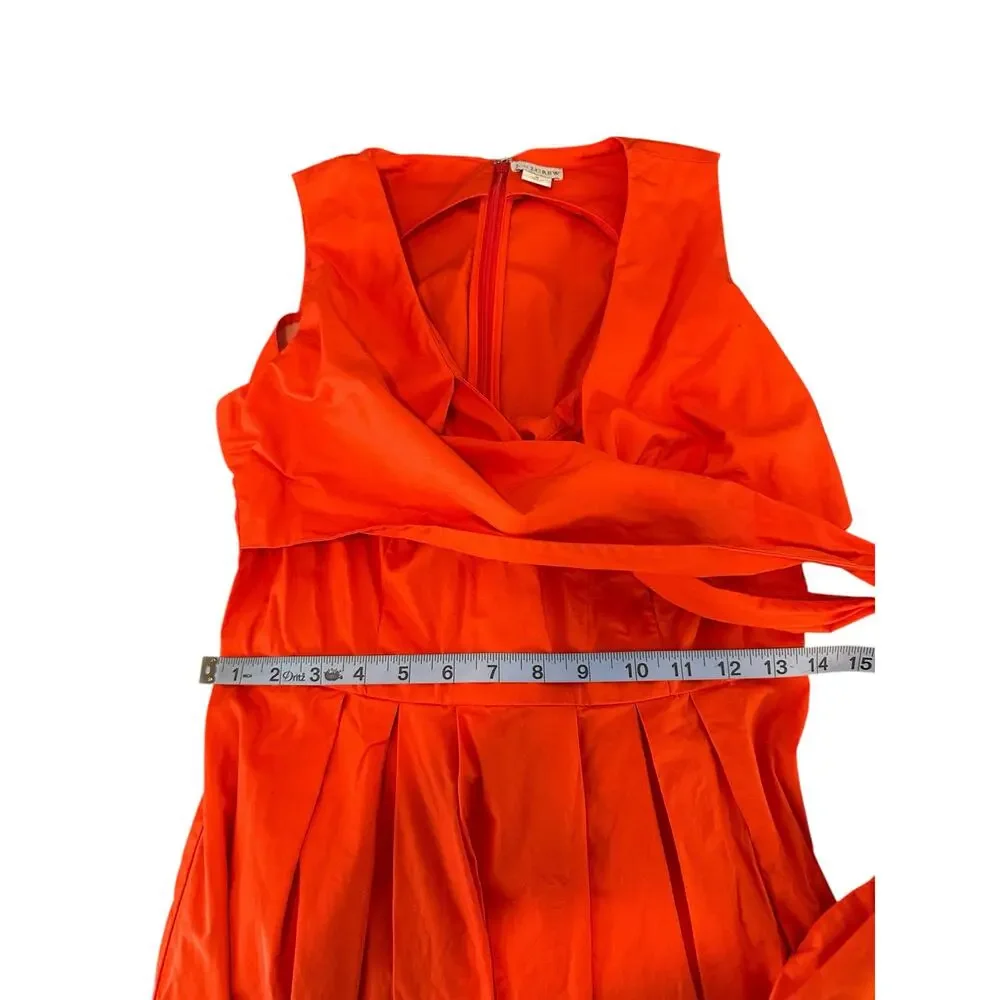J.Crew Orange Organic Cotton Classy Dressy‎ Sleeve Wrap Top Shirtdress Size 2